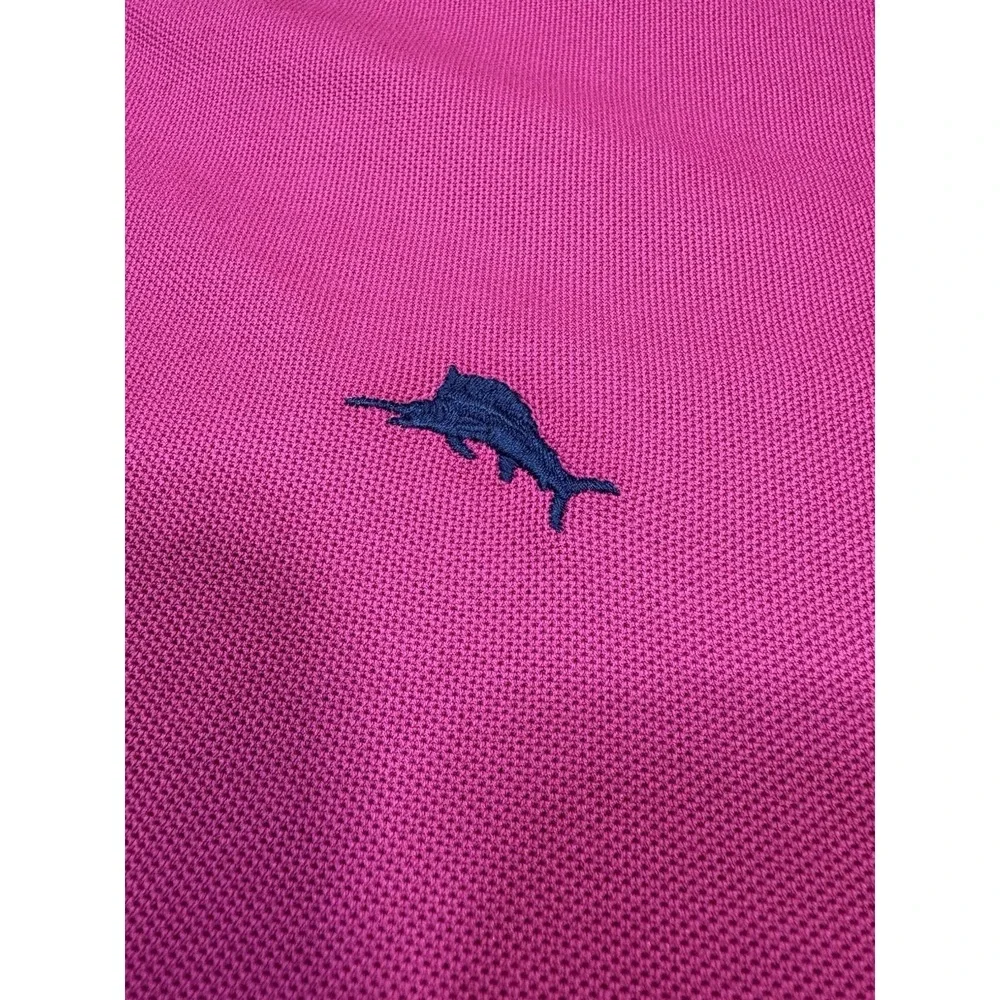 Tommy Bahama‎ Supima IslandZone Polo Shirt Mens XL Pink Blue Marlin Logo